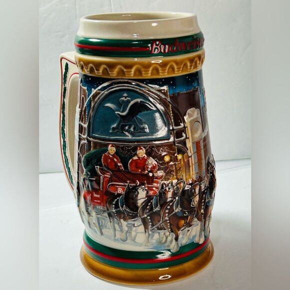 Budweiser Clydesdale stein 1997 Holiday Mug New in box - Picture 2 of 5